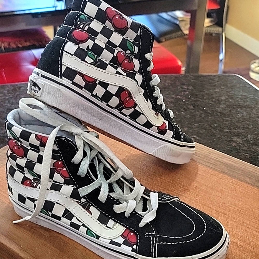 Vans Cherry Checkered Women's Sneakers Size 7.5